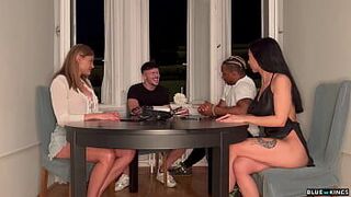 Board game between friends ends in crazy sex between everyone porn video